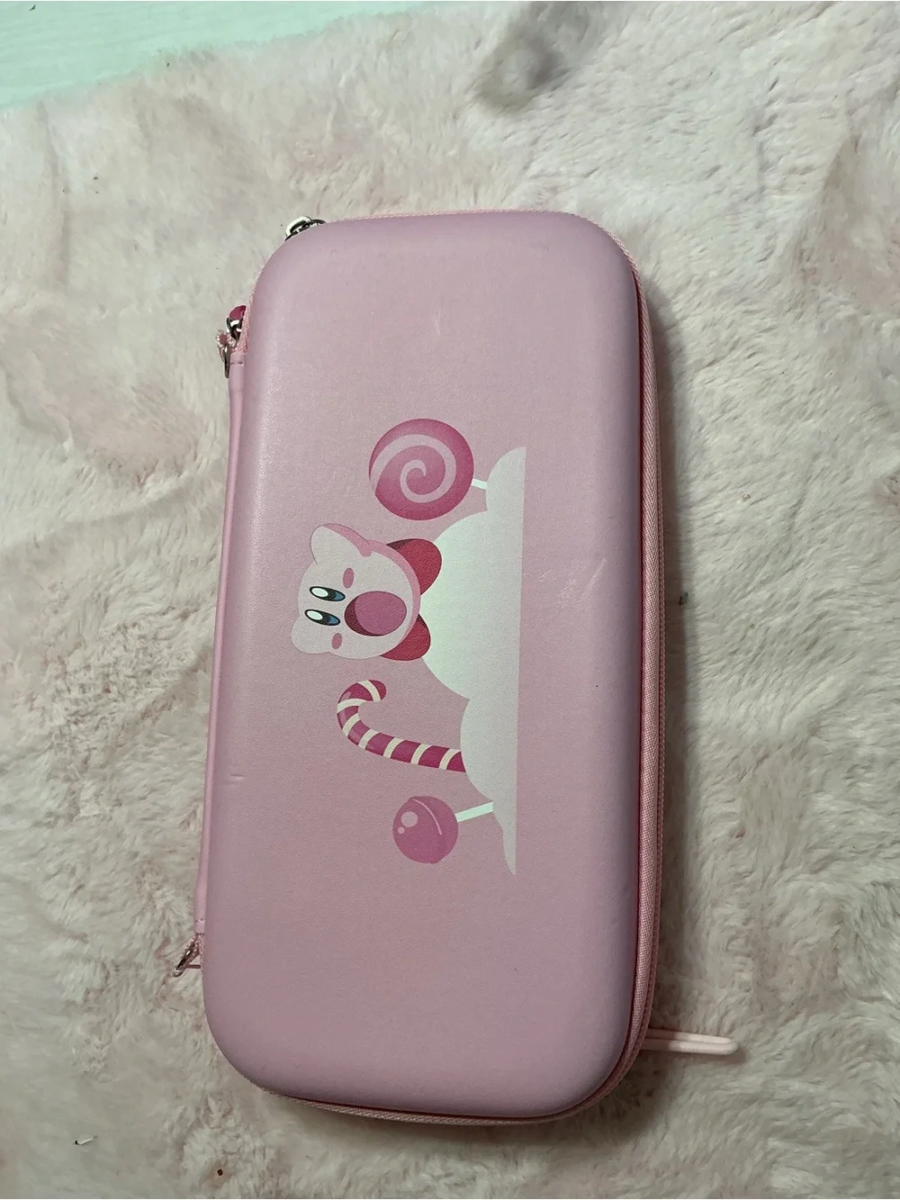 Pink Kids Candy Cat Zip Pouch - Cute Travel Case D27